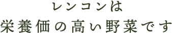 レンコンは栄養価の高い野菜です